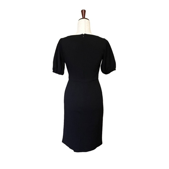 Maggy London Woman Puff Sleeve Sheath Knee Length Dress Black Size 2 #1336 - Picture 5 of 8